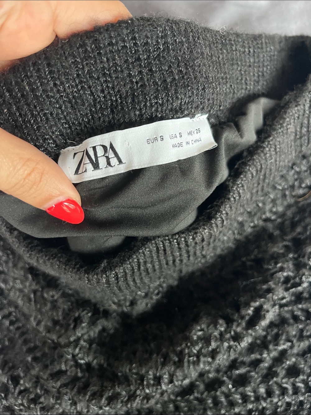 Zara Black Crochet Maxi Skirt with Long Fringe - Picture 6 of 6
